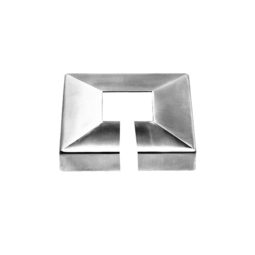 Square Glass Cap Rail Wall Mount Flange - Image 3