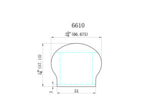 6610 - 2-1/4" x 2-5/8" Wood Handrail