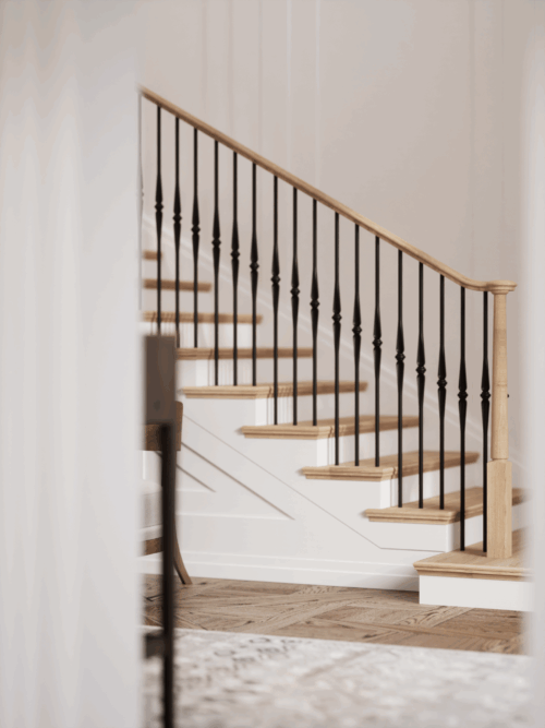 3510-48 - 3.5" x 48" Wooden Newel Post - Pin Top - Rohe - Image 4